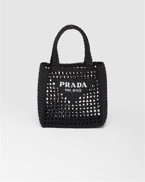 prada mini raffia tote